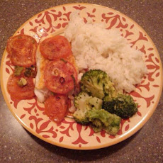 Baked Cod With Tomato and Green Onion