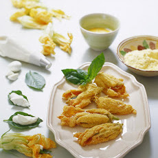 Basil-Stuffed Squash Blossoms