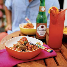Mofongo Relleno de Pollo Guisado (Plantains and Pork Cracklings with Stewed Chicken)