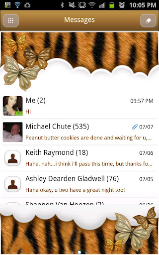 GO SMS - Butterfly Tiger Sky