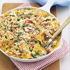 Baked Pasta with Peas, Cheese and Ham