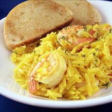 Shrimp With Saffron Orzo