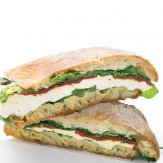 Pressed Mozzarella and Tomato Sandwich