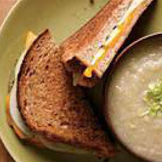 Grilled Cheddar-Apple Sandwiches with Creamy Parsnip Soup
