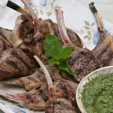 Lamb Chops with Mint Almond Pesto