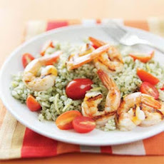 Grilled Shrimp with Lemon-Pesto Rice