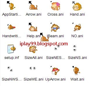 free mouse cursor,change mouse cursor,可愛滑鼠游標,動態滑鼠游標,可愛悠嘻猴Yoci cursors download 滑鼠游標下載