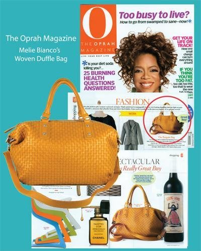 Melie Bianco Woven Duffel handbag spotlight in Oprah Magazine