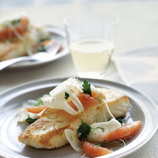 Halibut with Grapefruit, Parsley and Fennel