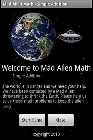 Mad Alien Math -SimpleAddition