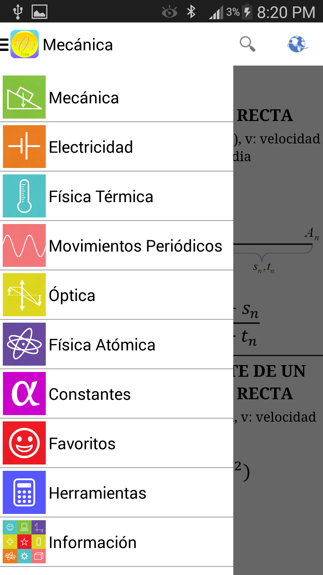 Android application Physics Formulas Free screenshort