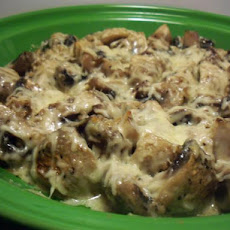 Mushroom Gratin With Asiago Cheese
