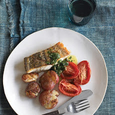 Seared Fish with Crispy Potatoes and Green Sauce