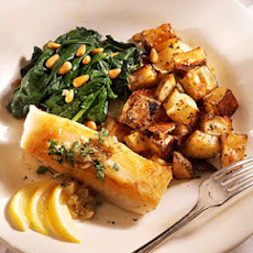 Seared Sea Bass With Garlic Sauce