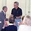 Taft Toribara accepts plaque of recognition from Don Andrews Taft Toribara accepts plaque of recognition from Don Andrews