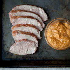 Grilled Pork Tenderloin with Roasted Red Pepper Sauce