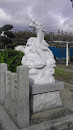 千王神社　龍の石像