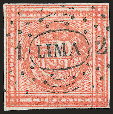 Erreur de couleur sur un timbre péruvien