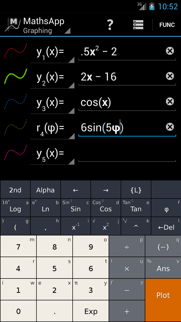 Android application MathsApp Graphing Calculator screenshort