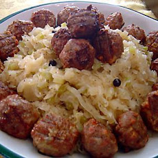 Polish Smoked Meatballs With Savory Kraut