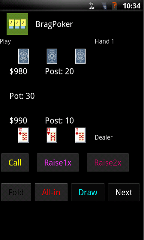 Android application Brag Poker screenshort