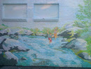 Wall Graffiti Children Jumping in Water