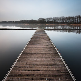 The Jetty by Steven Put - Landscapes Waterscapes ( water, trees, long exposure, lake, jetty )