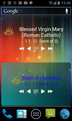 Cath. Saints Calendar Widgets