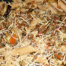 Zucchini, Mushroom, and Fresh Tomato Sauce over Pasta