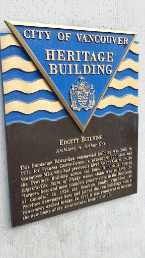 Edgett Heritage Building Plaque
