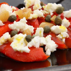 Roasted Red Peppers With Feta, Capers and Preserved Lemons