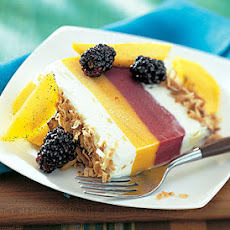 Frozen Tropical Terrine with Mango-Blackberry Sauce