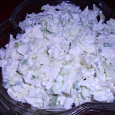 Low Fat Creamy Cabbage and Onion Salad