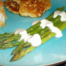 Asparagus With No-Cook Creamy Mustard Sauce