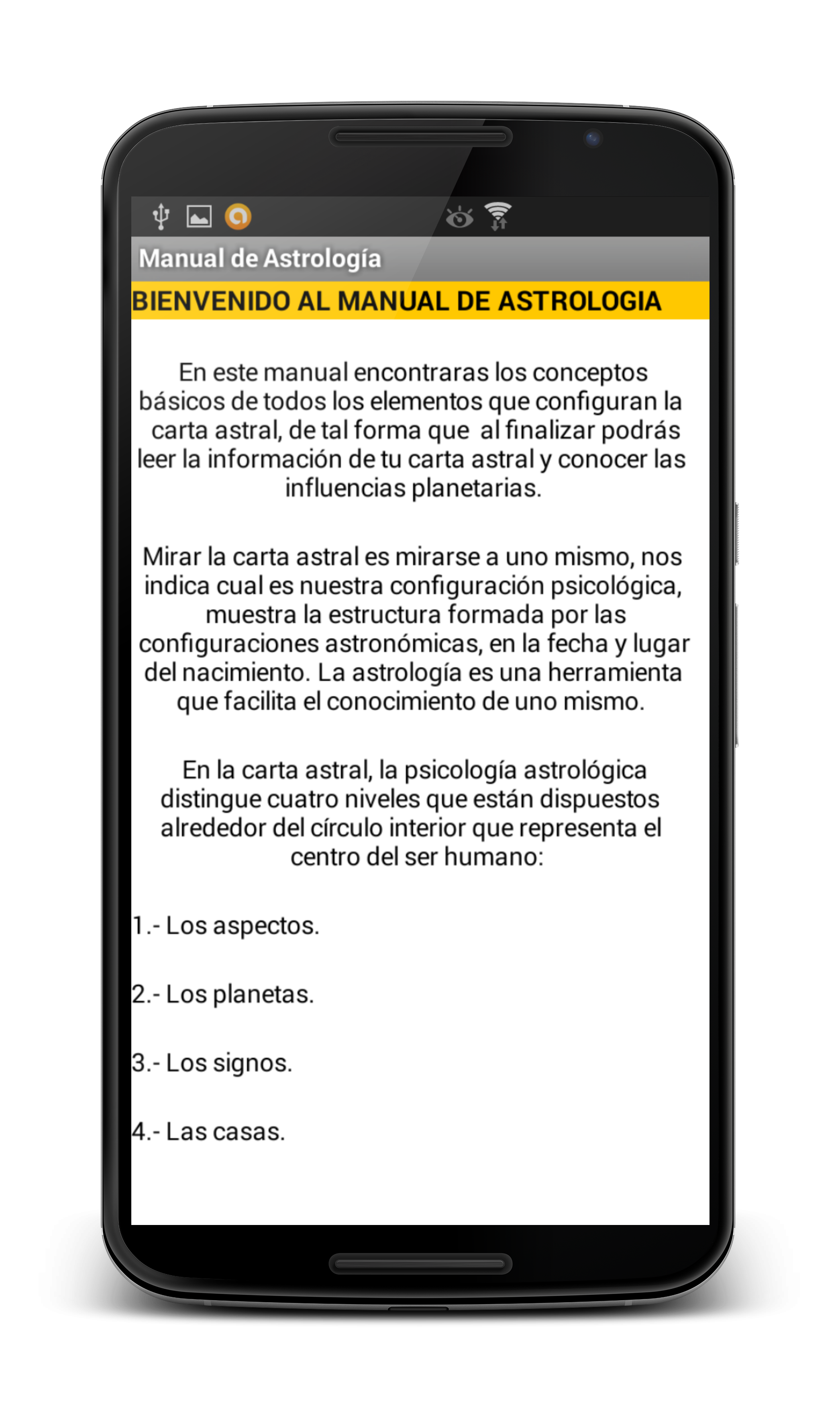 Android application Manual de Astrología screenshort
