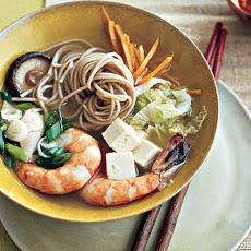 Soba Soup with Chicken, Shrimp, and Vegetables