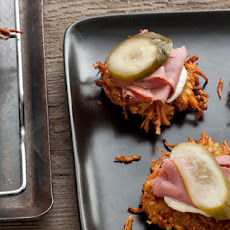 Celery Root Latkes with Pastrami Recipe
