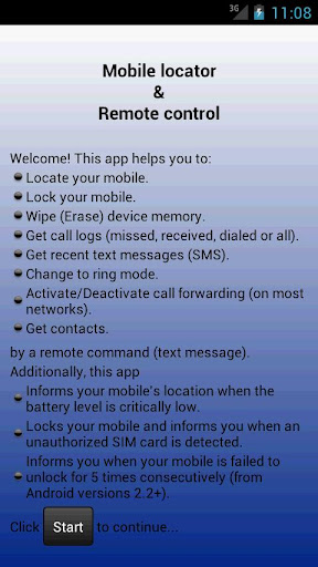mobile-locator-remote-control for android screenshot