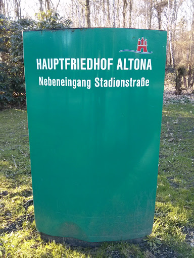 Hauptfriedhof Altona - Nebeneingang Stadionstraße