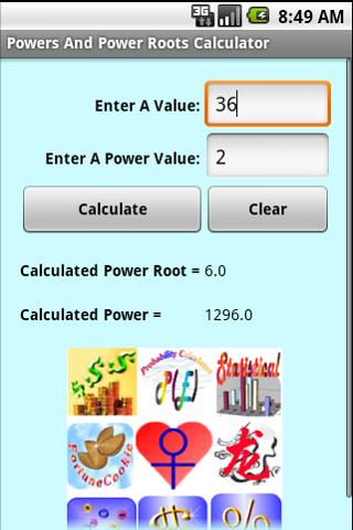 Powers Power Roots Calculator