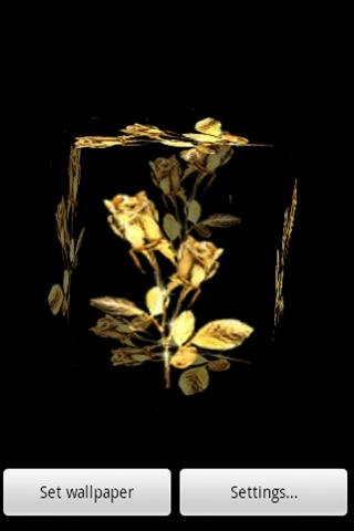3D 黄金のバラ