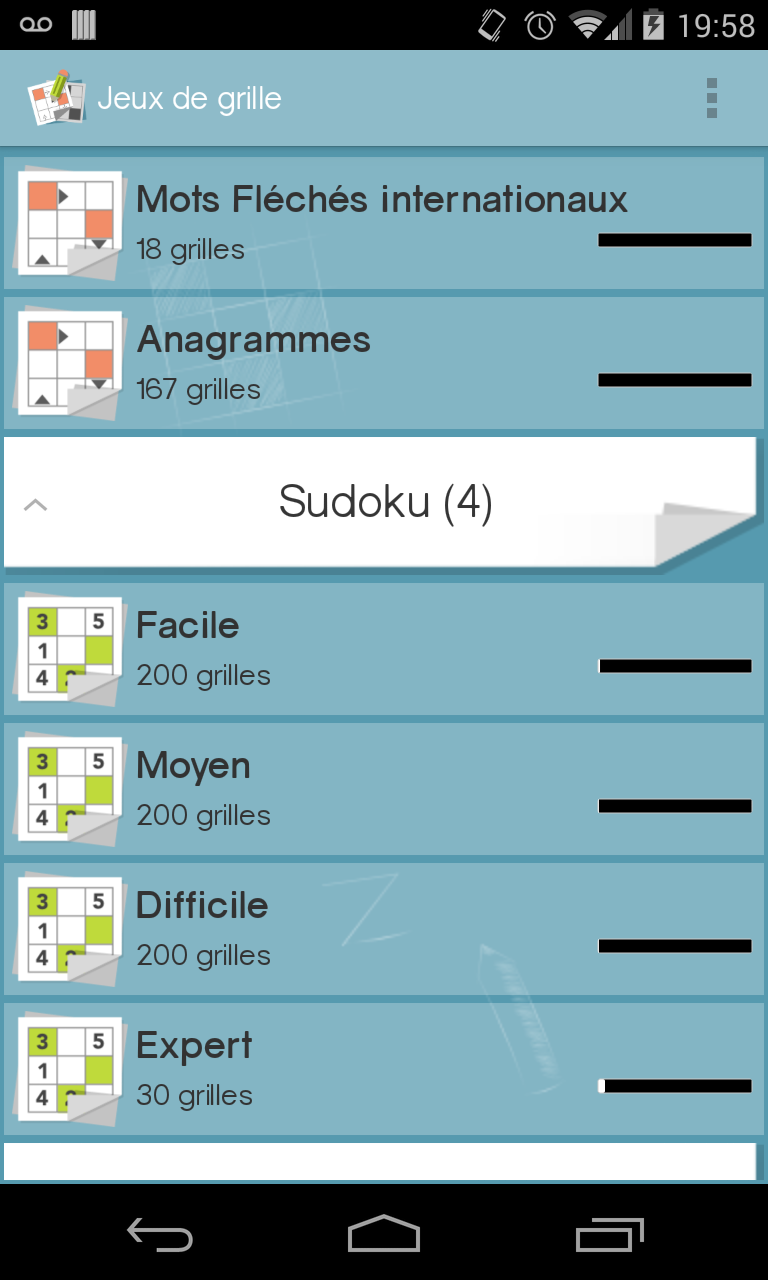 Android application Grid games (crossword & sudoku puzzles) screenshort