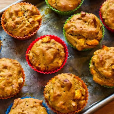 Low Sugar and Whole Wheat Peach Pecan Muffins