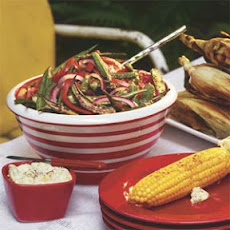 Pan-fried Okra, Onion, and Tomatoes