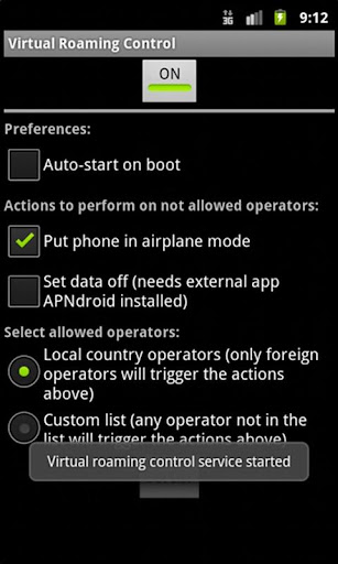 Virtual Roaming Control