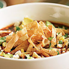 Smoky Shrimp, Hominy and Tortilla Soup