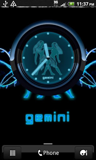 GEMINI - Neon Blue Clock