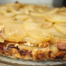 White Cheddar, Apple, and Bacon Cheesecake