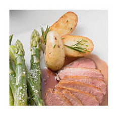 Roasted Asparagus and Fingerling Potatoes with Rosemary Infused Olive Oil