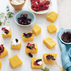 Baked Polenta Squares with Mediterranean Toppings